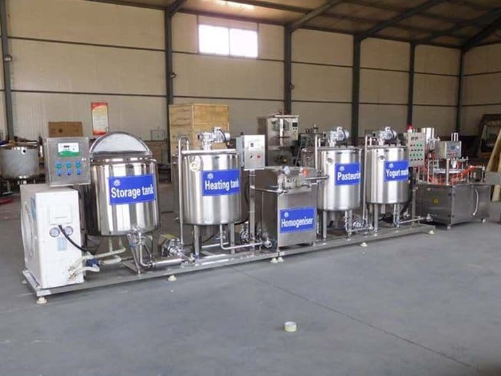 Milk pasteurizing machine in the yogurt production