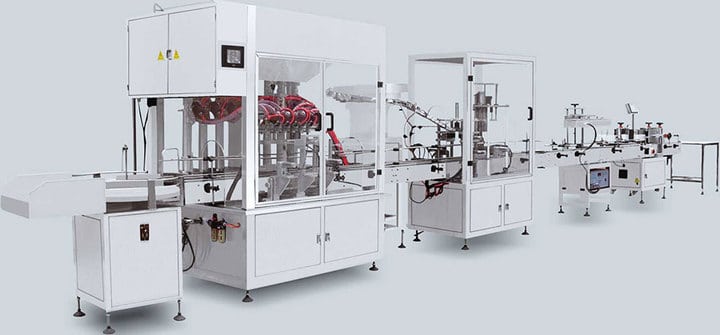 Automatic filling machine in the yogurt production line